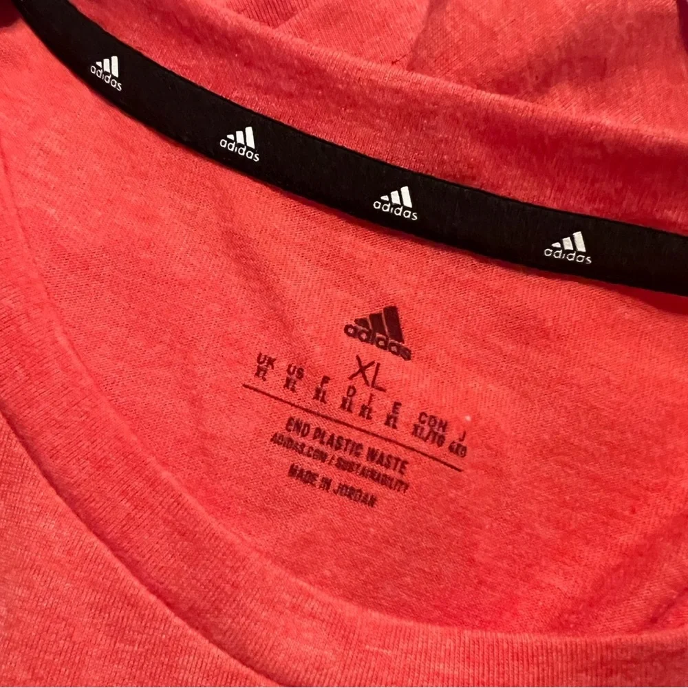 Adidas 3 Stripes Heather Red Tee Aeroready XL